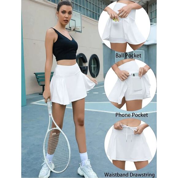 We1Fit Pleated Tennis Skirt for Women Pockets High Waist Golf Skirts Skorts XXL - Picture 3 of 16